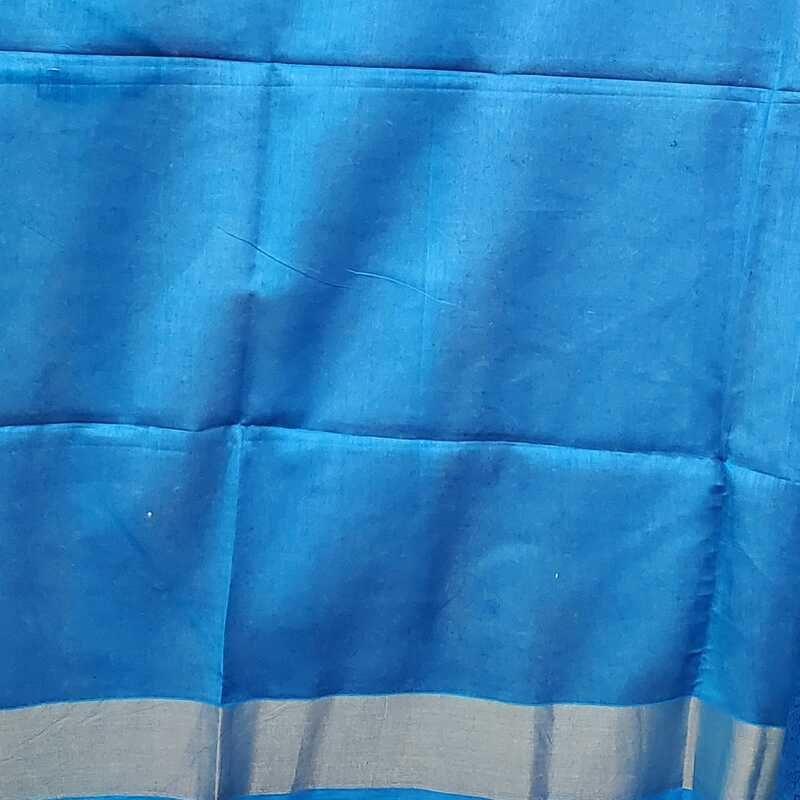 Silk Cotton Zari Border Block Print Saree #3 Silk Cotton Zari Border Block Print Saree #3