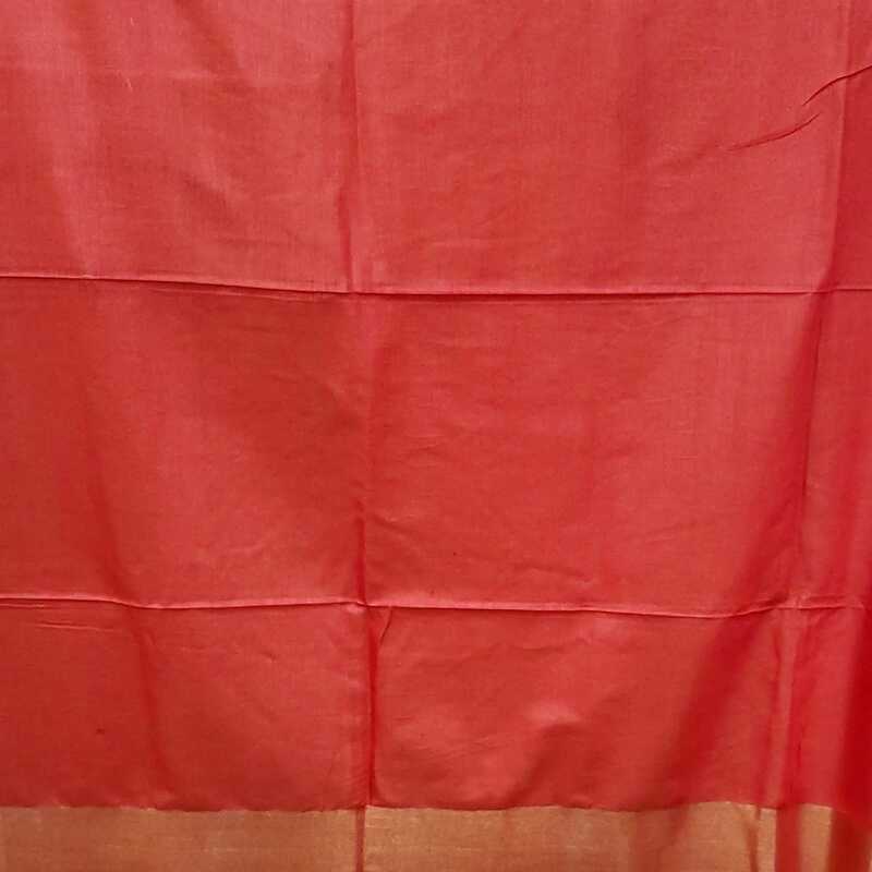 Silk Cotton Zari Border Block Print Saree #4 Silk Cotton Zari Border Block Print Saree #4