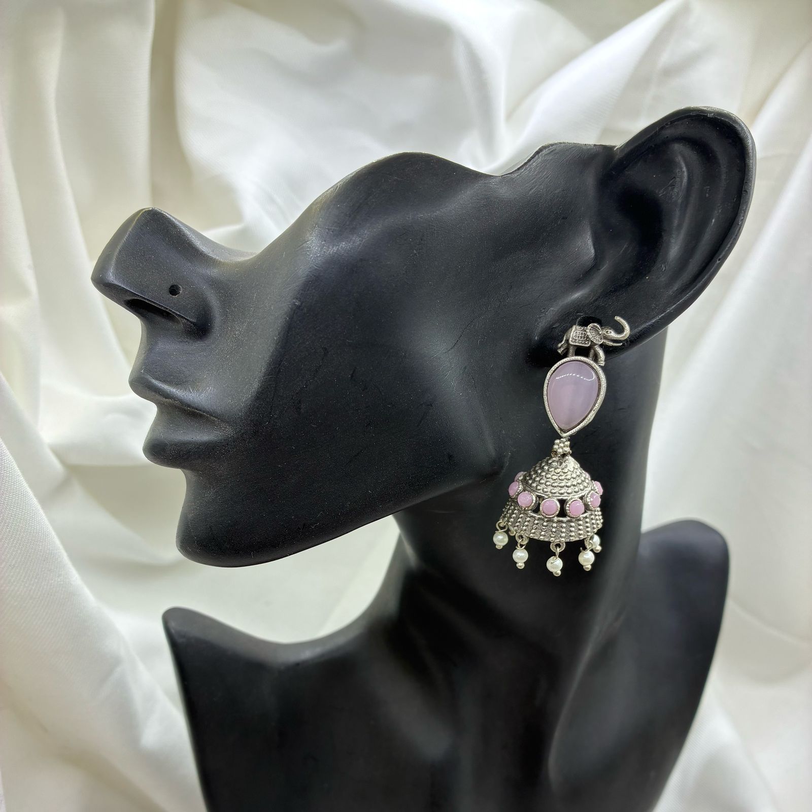 Silver plated Brass Earrings (Pink) #20 Silver plated Brass Earrings (Pink) #20