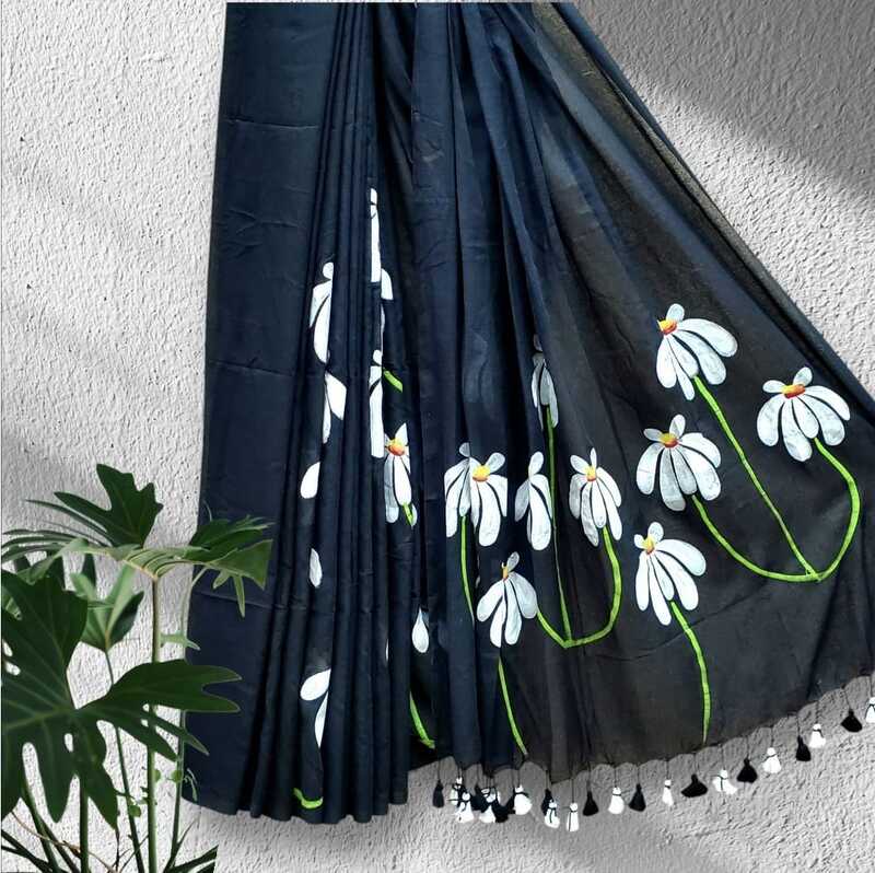 Mul Cotton Hand Painted (Black) #2 Mul Cotton Hand Painted (Black) #2