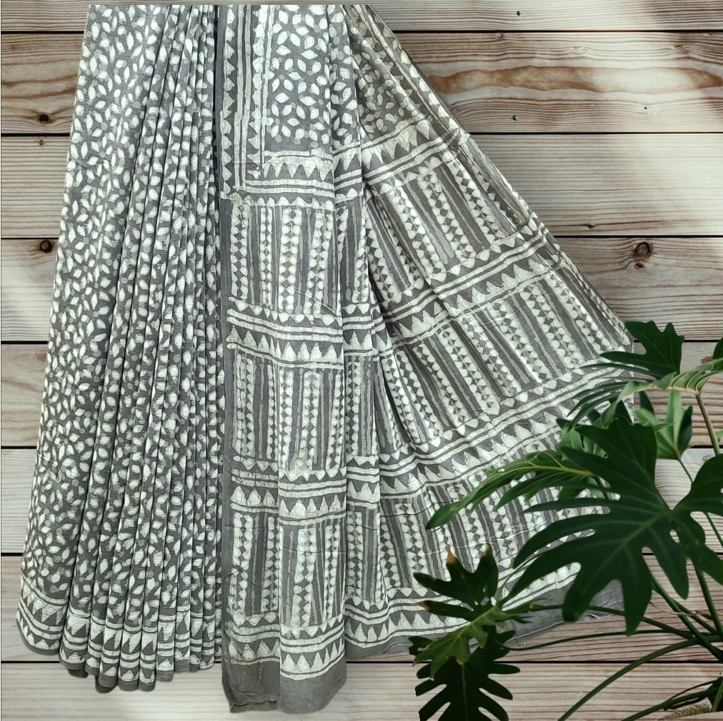 Modal Chiffon Dabu Print Saree #2 Modal Chiffon Dabu Print Saree #2