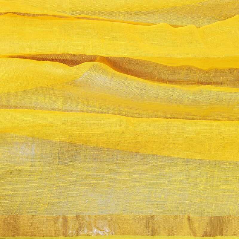 Cotton Linen Sequence Saree (Yellow) #3 Cotton Linen Sequence Saree (Yellow) #3