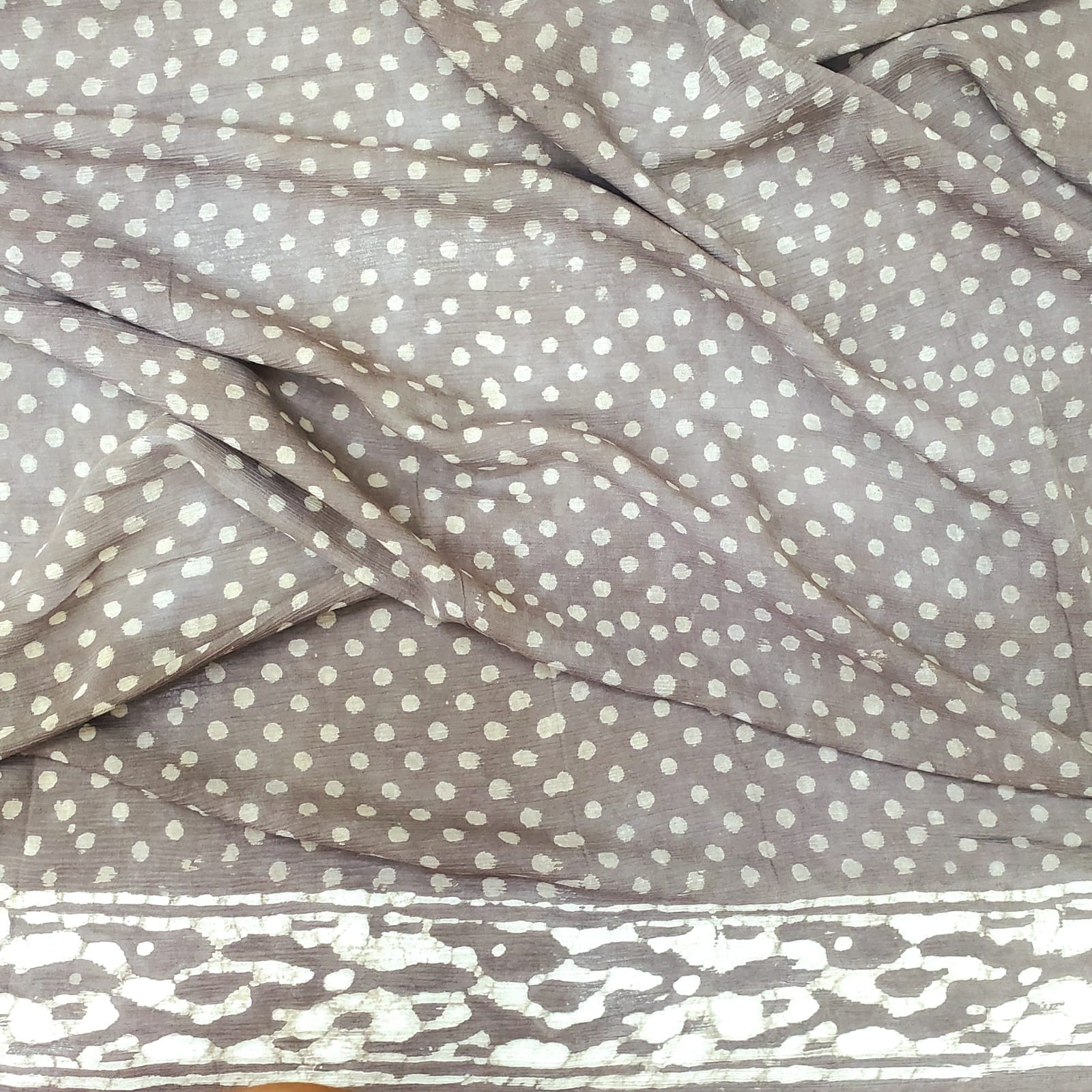 Modal Chiffon Dabu Print Saree #4 Modal Chiffon Dabu Print Saree #4