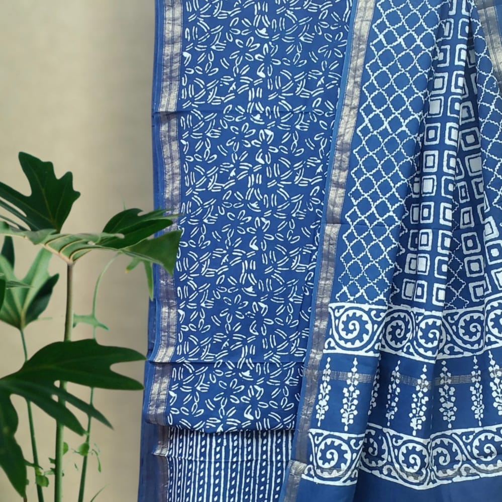 Modal Cotton Pipar Dabu Print Suit Set #13 Modal Cotton Pipar Dabu Print Suit Set #13