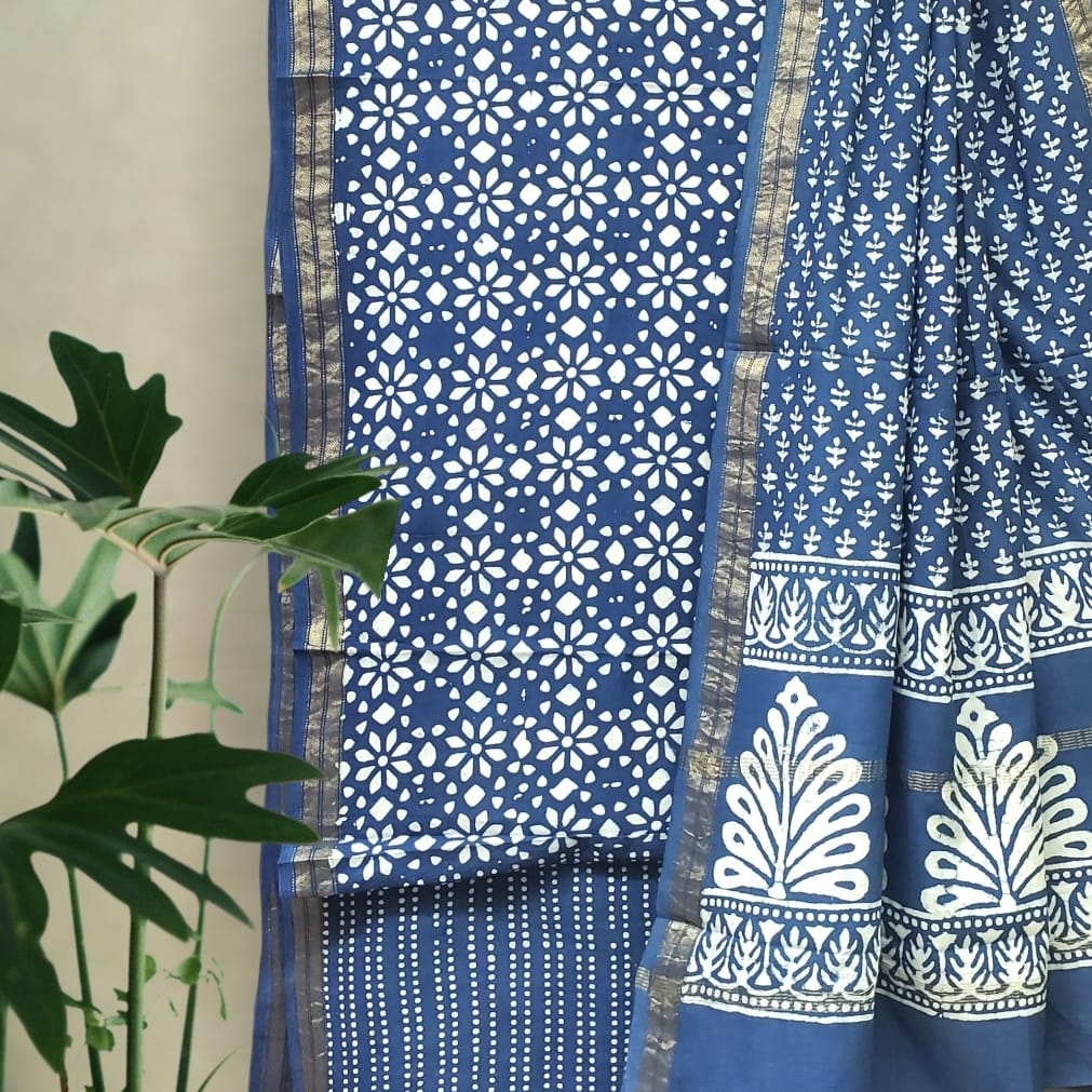 Modal Cotton Pipar Dabu Print Suit Set #14 Modal Cotton Pipar Dabu Print Suit Set #14