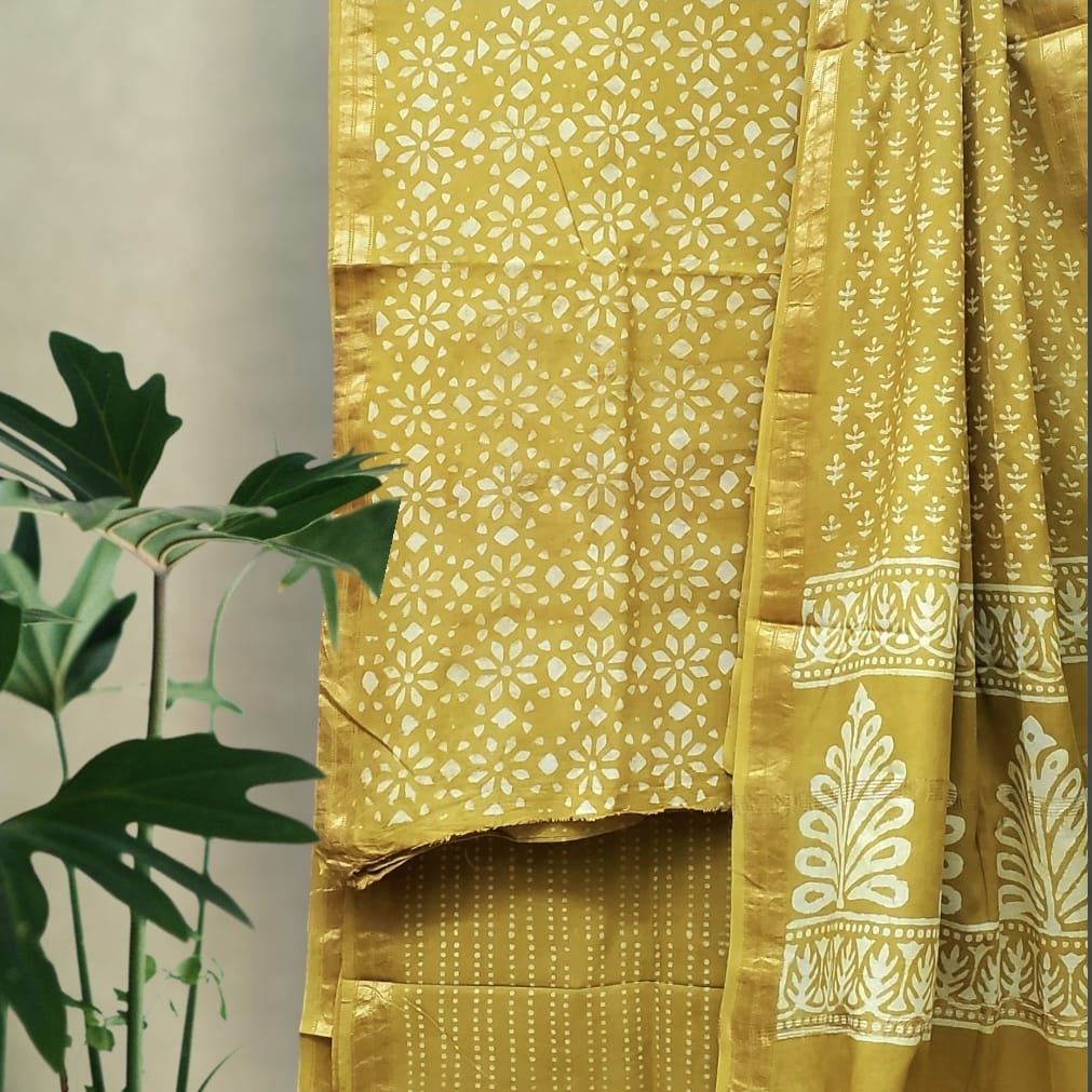 Modal Cotton Pipar Dabu Print Suit Set #24 Modal Cotton Pipar Dabu Print Suit Set #24