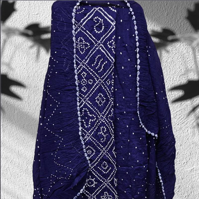 Cotton Satin Single Bandhej 3 Pc Suit #4 Cotton Satin Single Bandhej 3 Pc Suit #4
