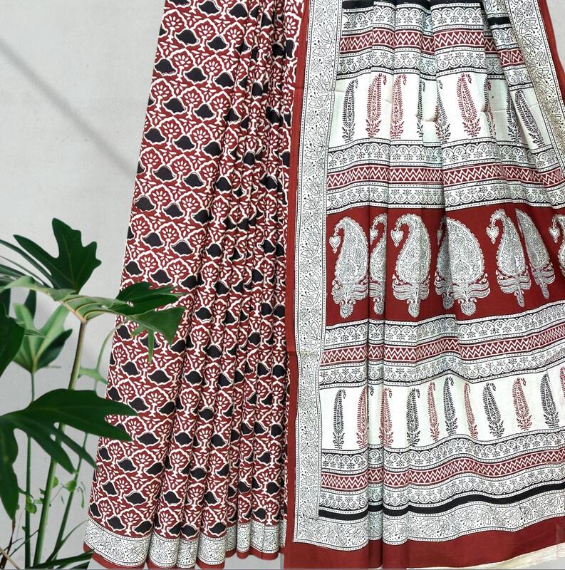 Cotton Bagh Printed Saree #7
