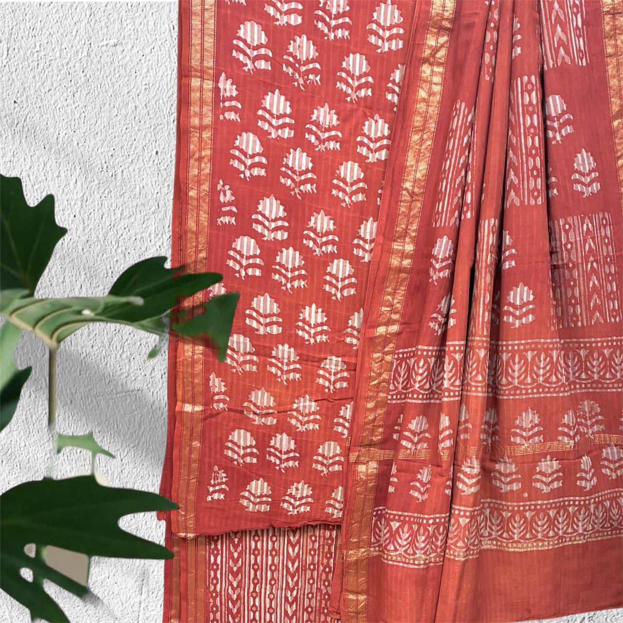 Modal Cotton Pipar Dabu Print Suit Set #25