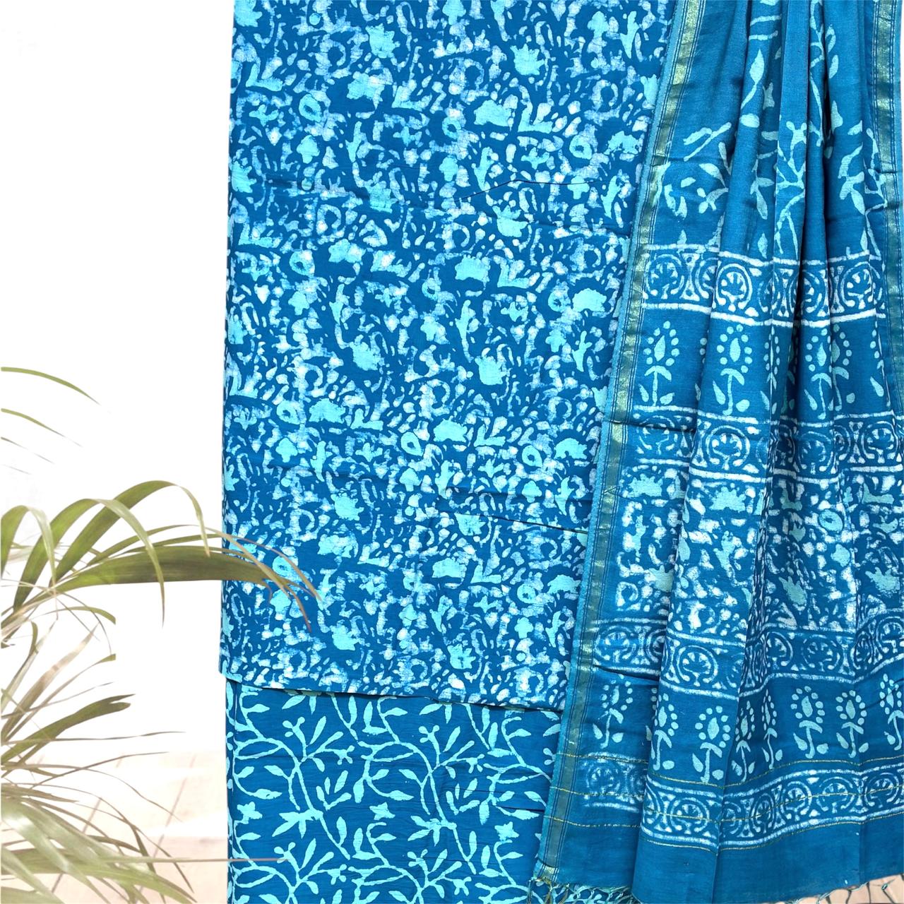 DABU COTTON CHANDERI DUPATTA SUIT SET #2 DABU COTTON CHANDERI DUPATTA SUIT SET #2