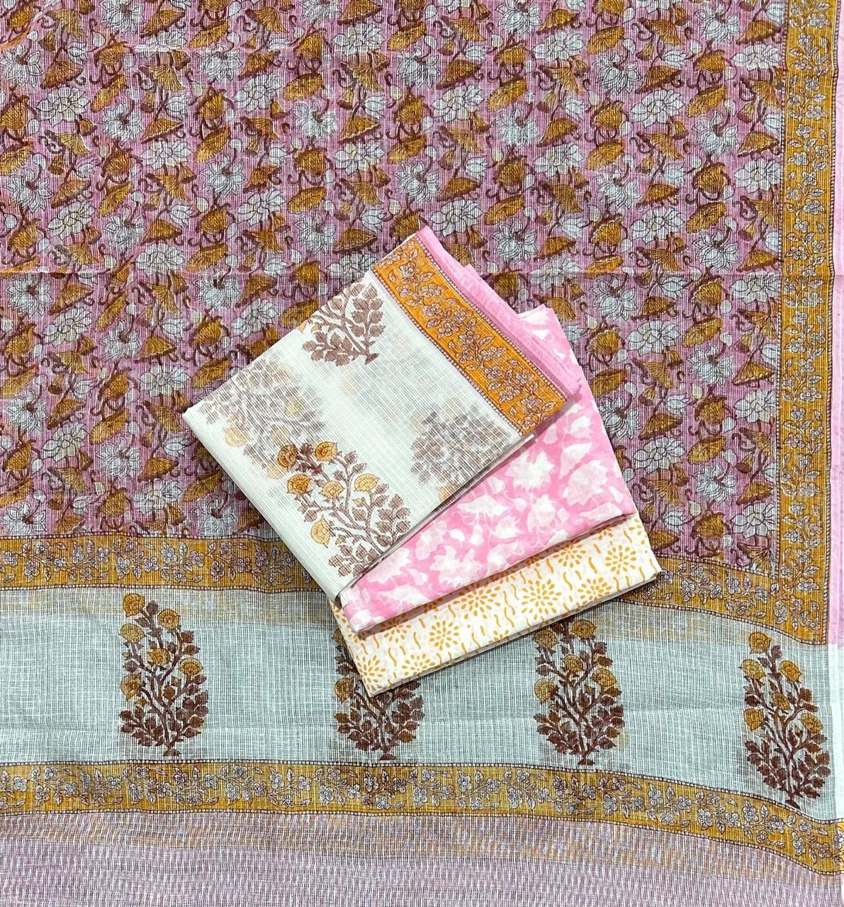 Mughal Print Cotton Kota Doria 4 Pc Suit Set #2 Mughal Print Cotton Kota Doria 4 Pc Suit Set #2