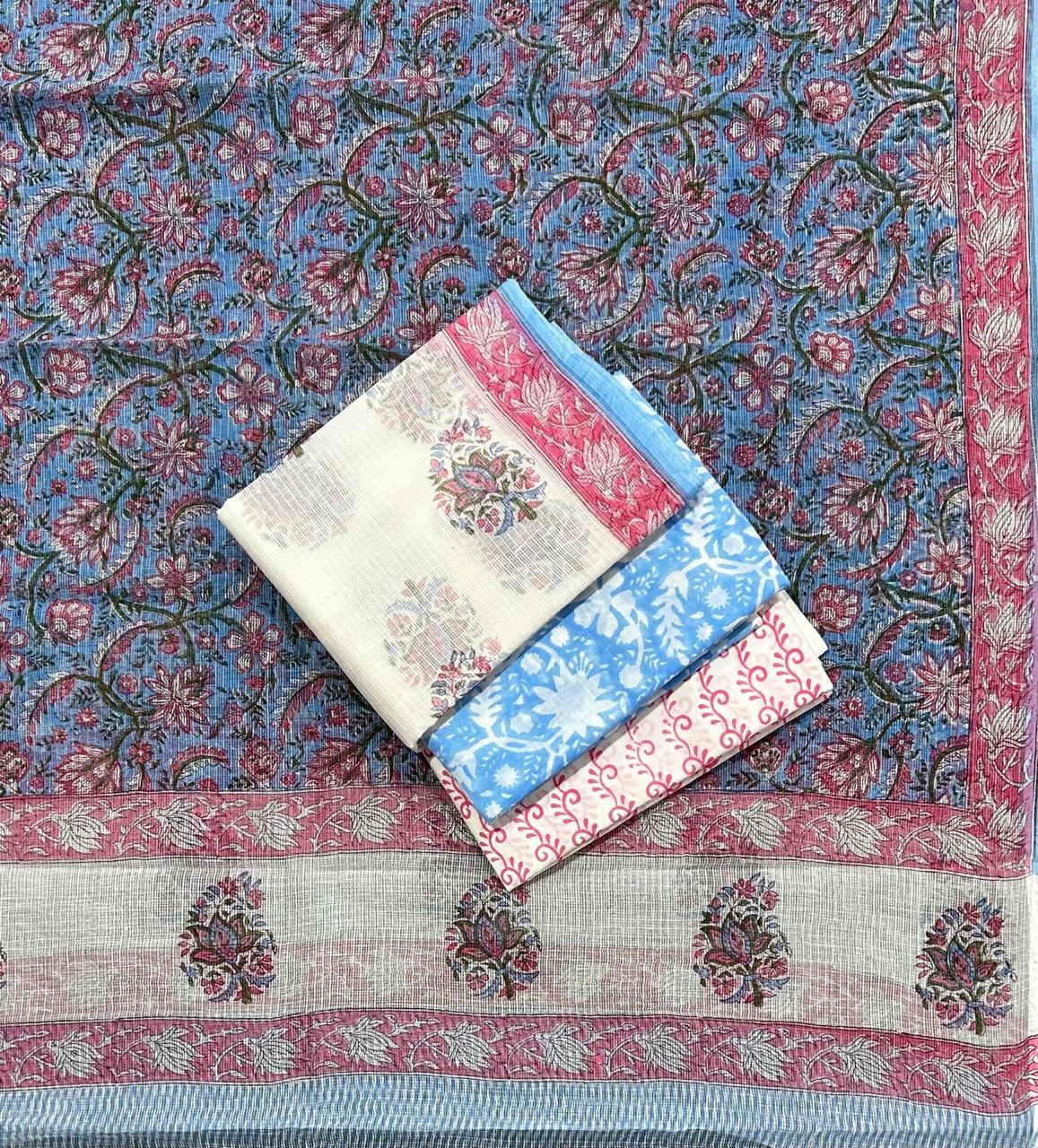 Mughal Print Cotton Kota Doria 4 Pc Suit Set #4 Mughal Print Cotton Kota Doria 4 Pc Suit Set #4