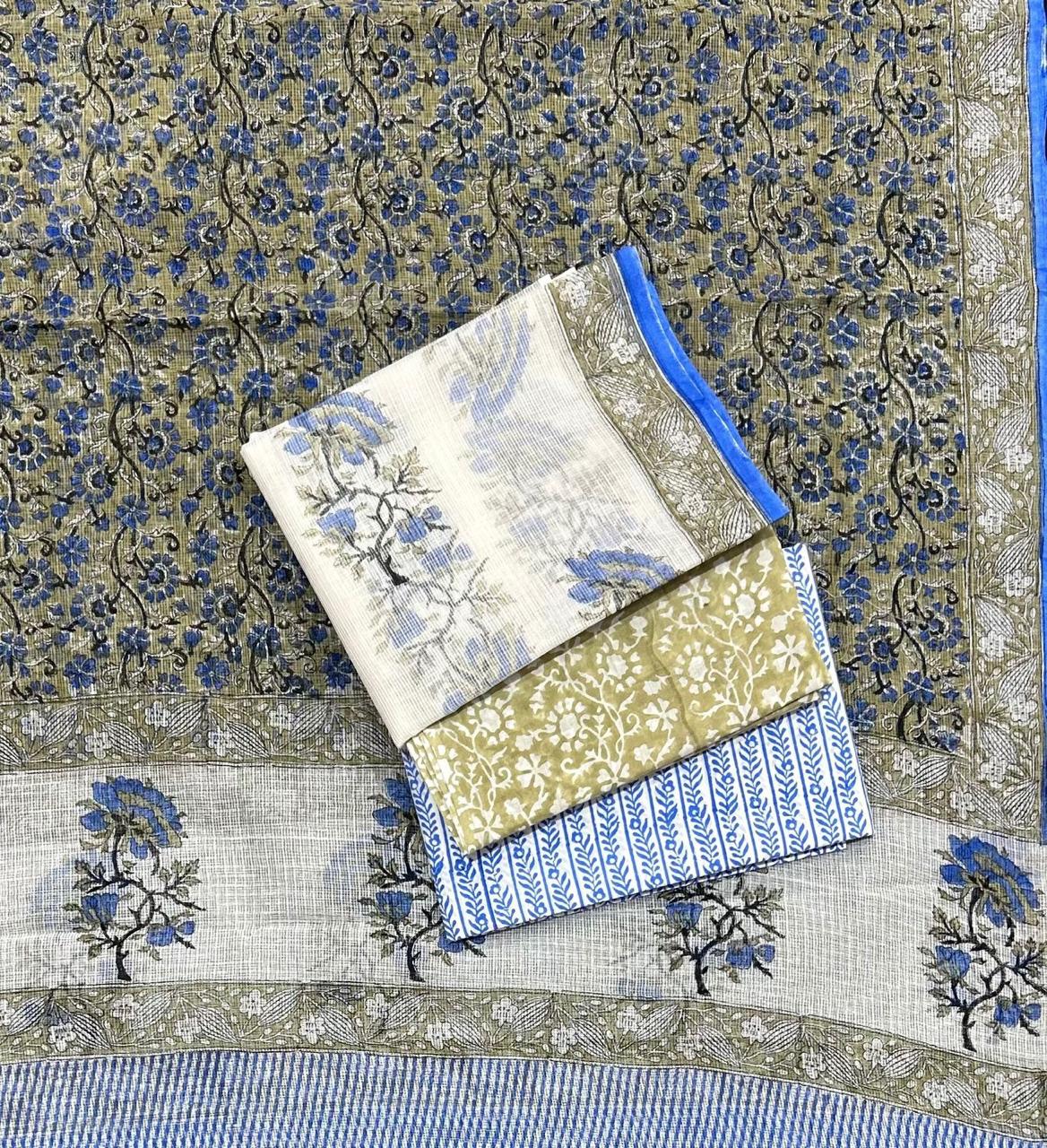 Mughal Print Cotton Kota Doria 4 Pc Suit Set #6 Mughal Print Cotton Kota Doria 4 Pc Suit Set #6