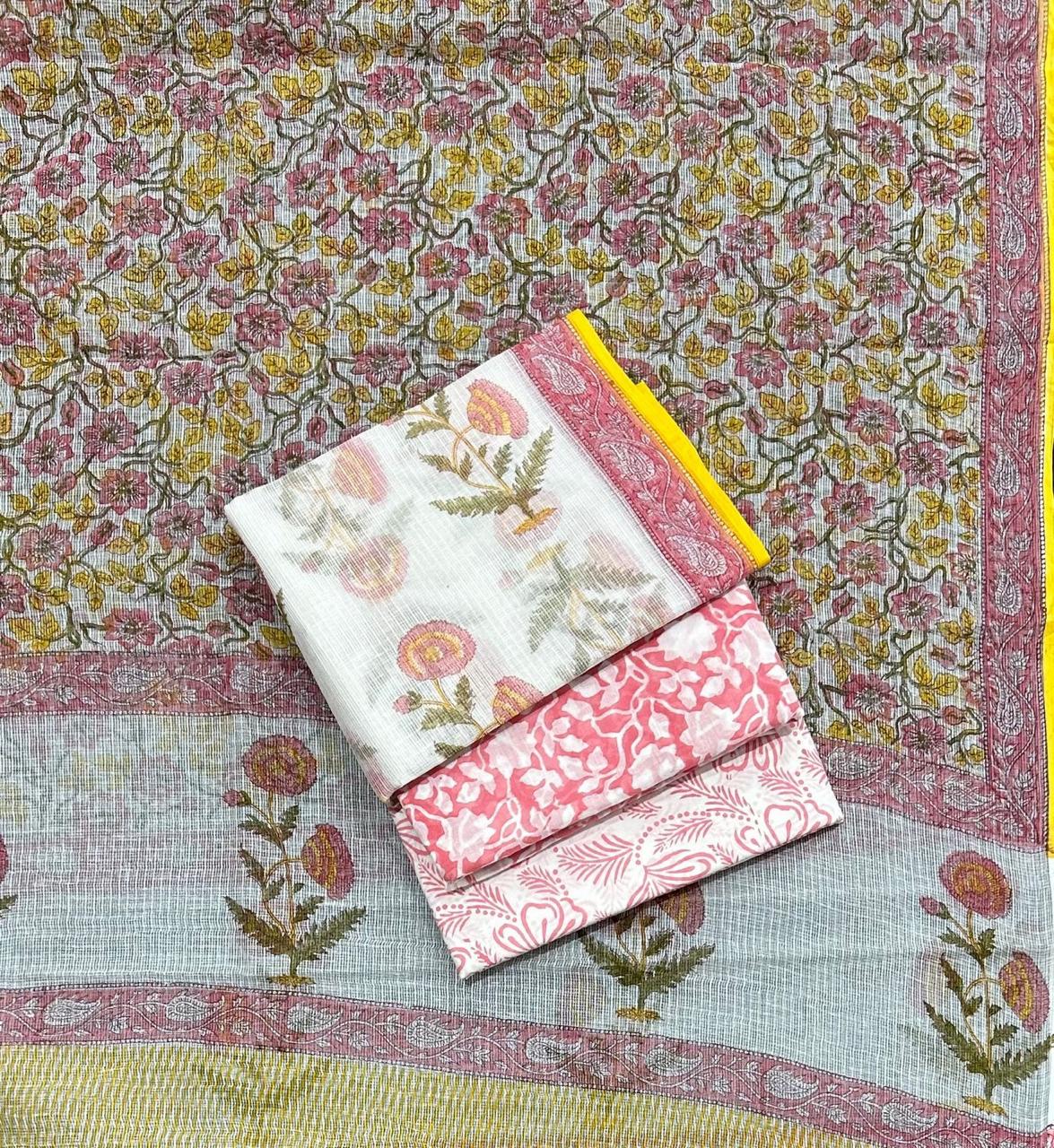 Mughal Print Cotton Kota Doria 4 Pc Suit Set #1 Mughal Print Cotton Kota Doria 4 Pc Suit Set #1